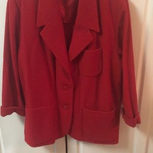PENDLETON VTG RED WOOL THREE POCKET BLAZER-3X